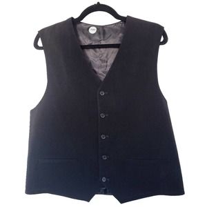 Midtown Man Mens Black Button Front Dress Suit Vest Size Medium